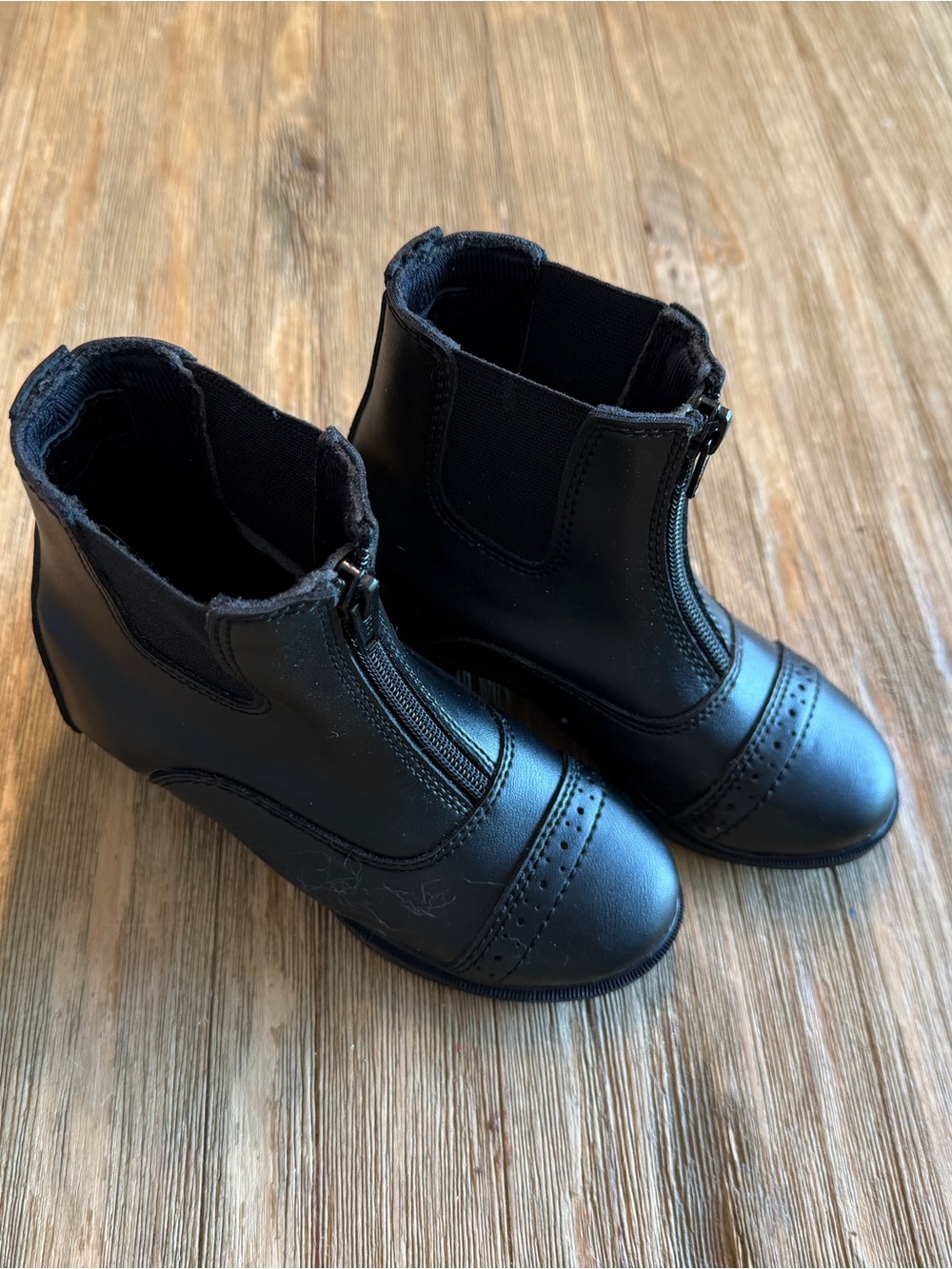 TuffRider NWOT Kids Black Zip Front Riding Boots Size 11